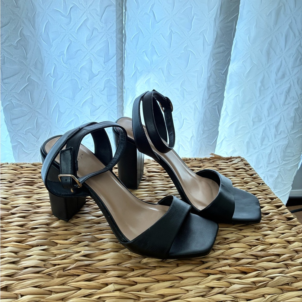 a new day Black Block Heel Sandals